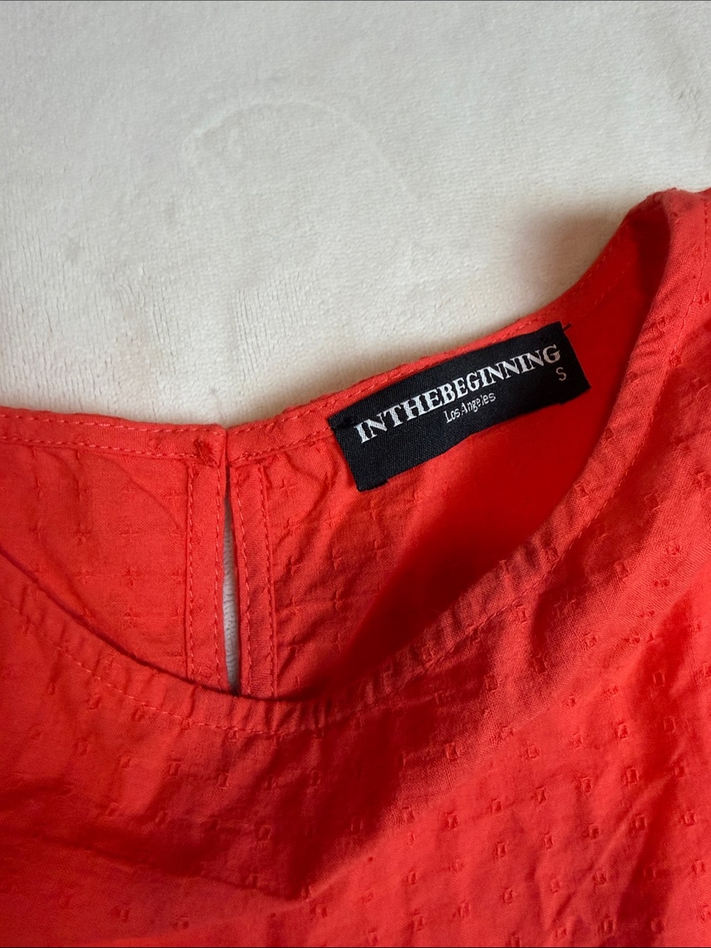 In The Beginning Red Orange Ruffle Mini Dress - Picture 5 of 7